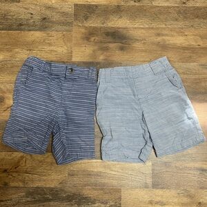 Boys Striped Blue and Gray Shorts